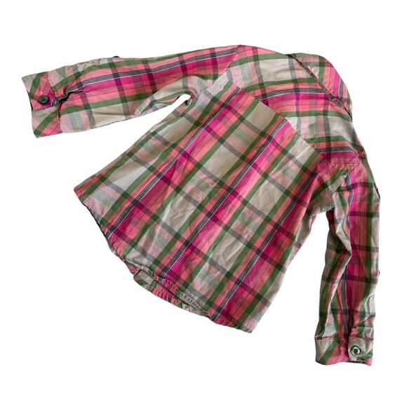Coogi Toddler 2T Plaid Shirt Pink Green Studded Y2K  Patch Grunge Western Punk - Picture 7 of 9